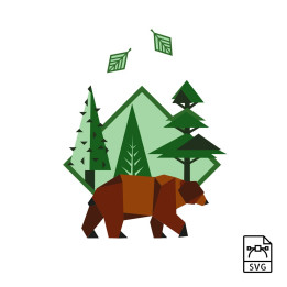 Illustrazione vettoriale orso bruno